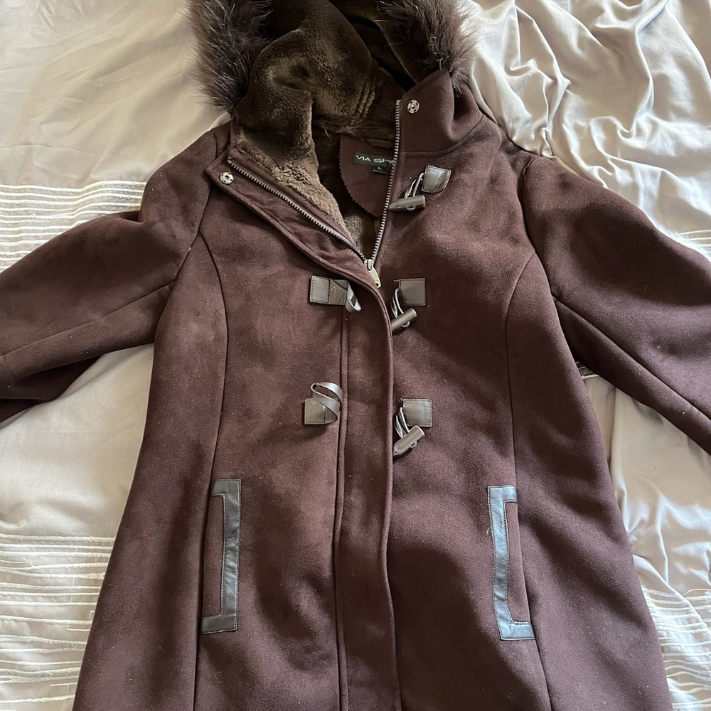 Faux Shearling Via Spiga Coat